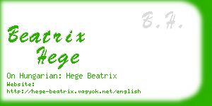 beatrix hege business card